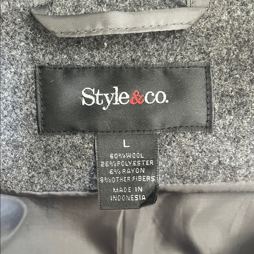 EUC Style & Co. Gray Trench Coat (L) - Picture 9 of 10